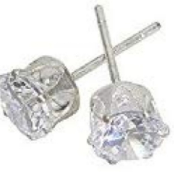 Jewelry - New Cubic Zirconia Stud Sterling Silver Earrings
